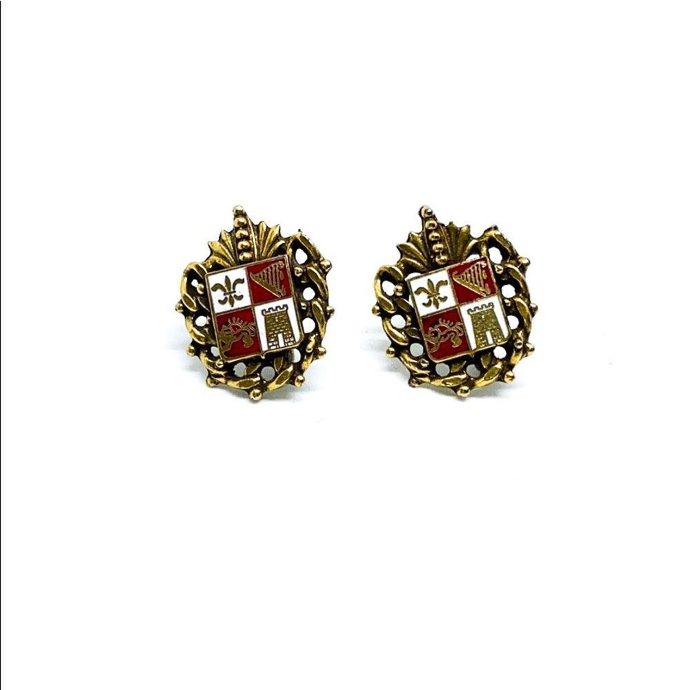 Vintage Screw Back Armor Dragon 🛡 Shield Earring
